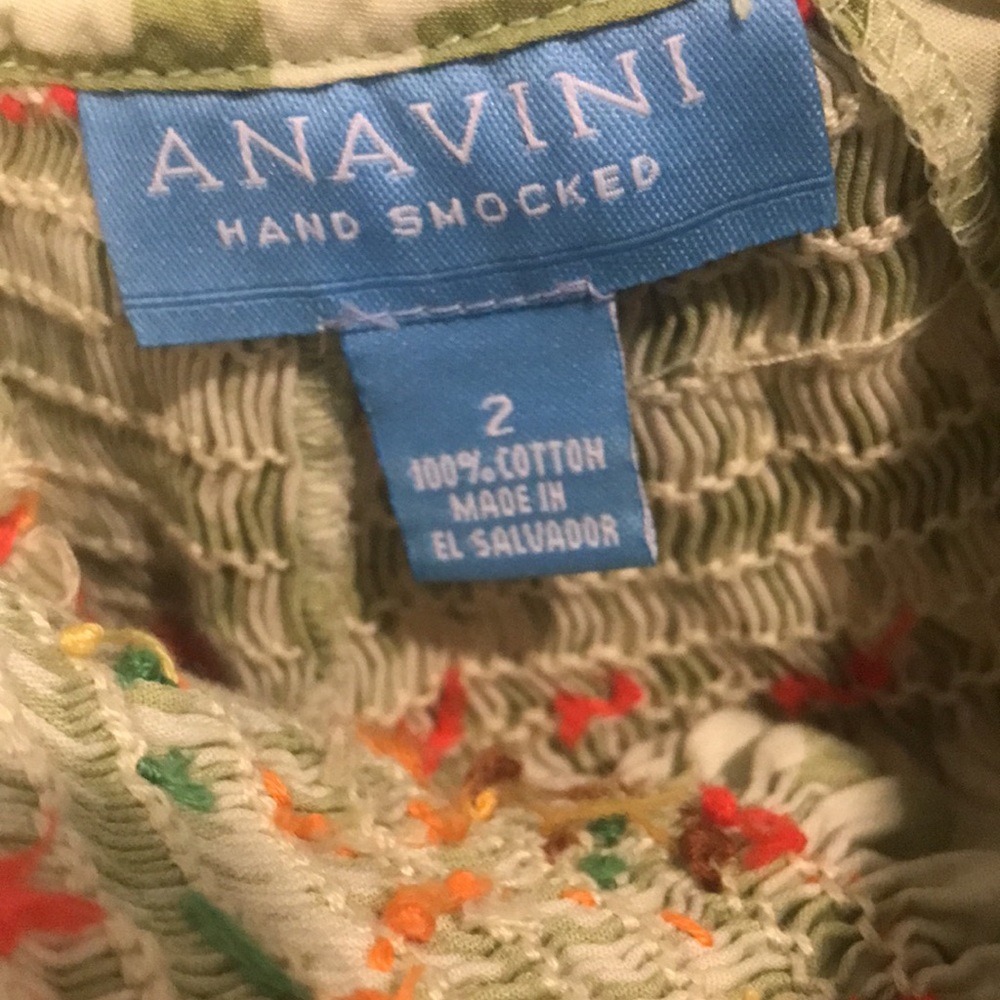 Anavini Hand Smocked Pumpkin Dress Rick Rack Size 2 - Picture 6 of 6